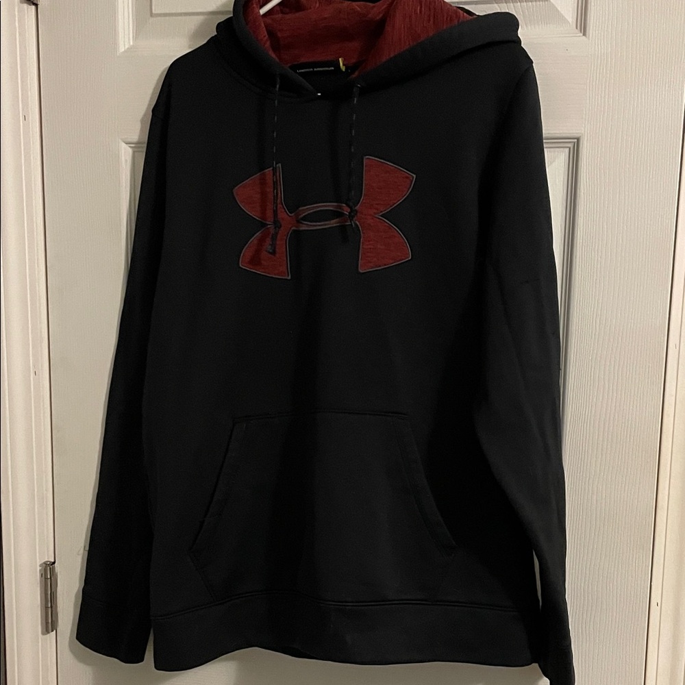 Under Armour Men's Black Sweatshirt with Red Logo